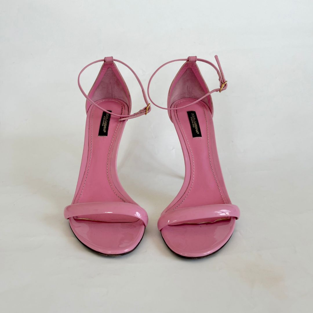 Dolce Gabanna pink leather patent strappy sandals, BOPF
