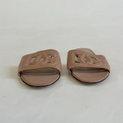 Dolce & Gabbana Nude Leather Cutout Sandals, 39
