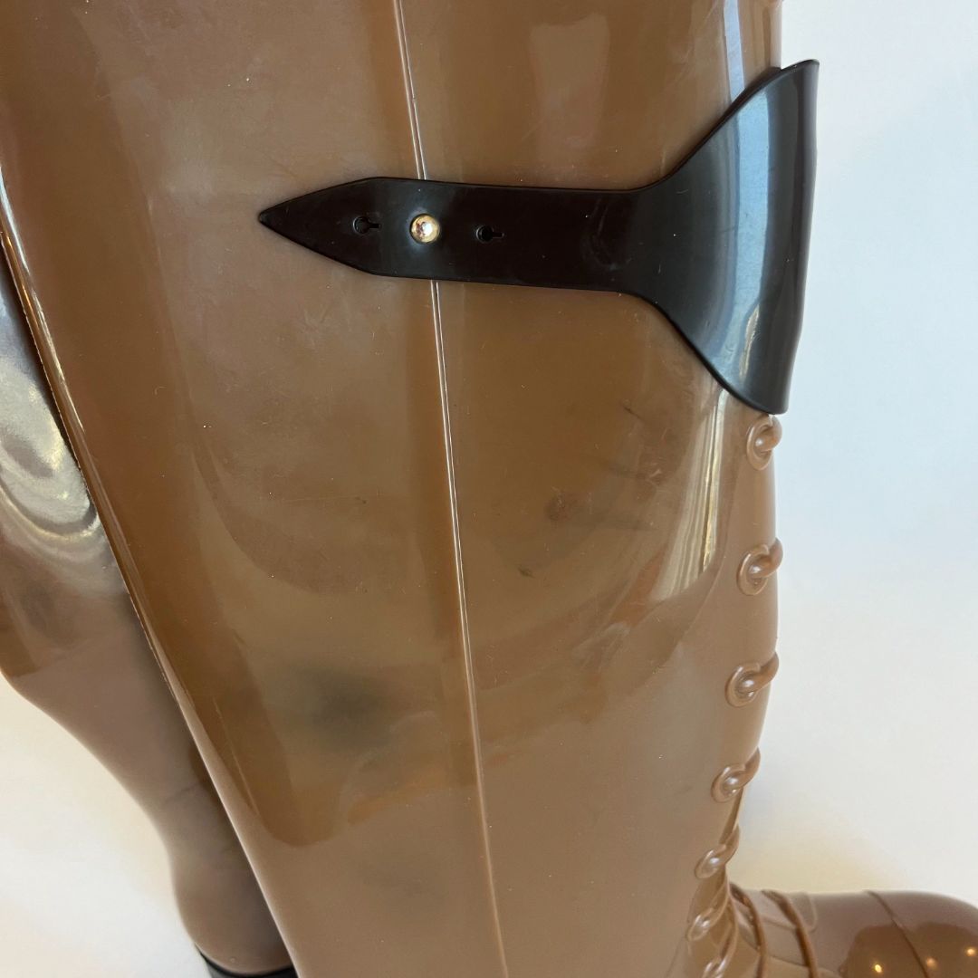 Fendi Brown Rubber Boots, 36