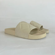 Bottega Veneta White Rubber Quilted Slides, 40