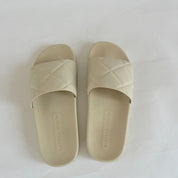 Bottega Veneta White Rubber Quilted Slides, 40