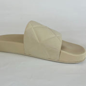 Bottega Veneta White Rubber Quilted Slides, 40