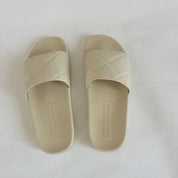 Bottega Veneta White Rubber Quilted Slides, 40