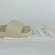 Bottega Veneta White Rubber Quilted Slides, 40