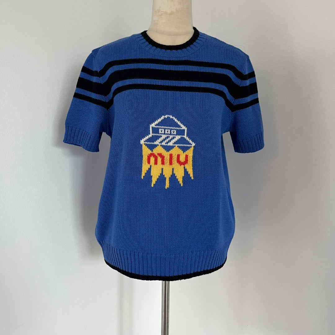 miumiu スカイカラーニット - M Miu Miu Blue Spaceship Knit Sweater - BOPF | Business of Preloved