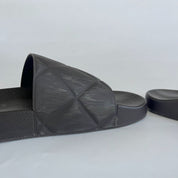 Bottega Veneta Chocolate Brown Rubber Quilted Slides