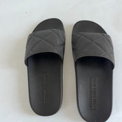 Bottega Veneta Chocolate Brown Rubber Quilted Slides