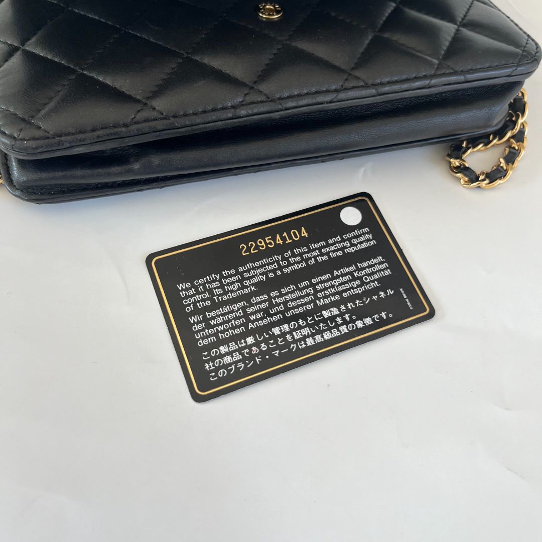 Authentic CHANEL Lambskin Leather CC Bias Stitch in Black Crossbody  Shoulder Bag