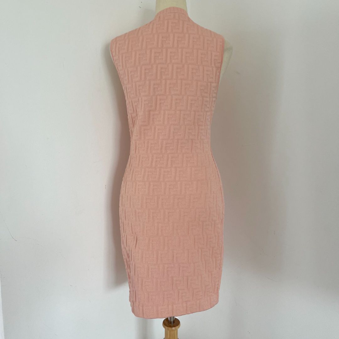 Fendi light pink FF sleeveless dress - BOPF | Business of Preloved Fashion Fendi light pink FF sleeveless dress - BOPF | Business of Preloved Fashion