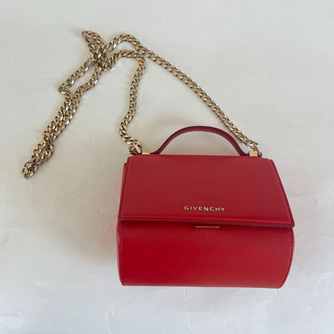 Givenchy Red Mini Pandora Box Bag BOPF Business of Preloved