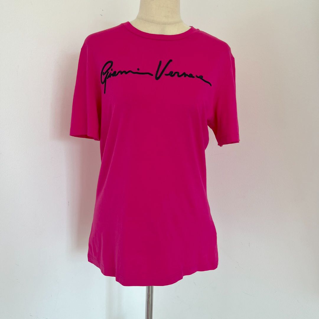 Versace Hot Pink Embroidered T Shirt
