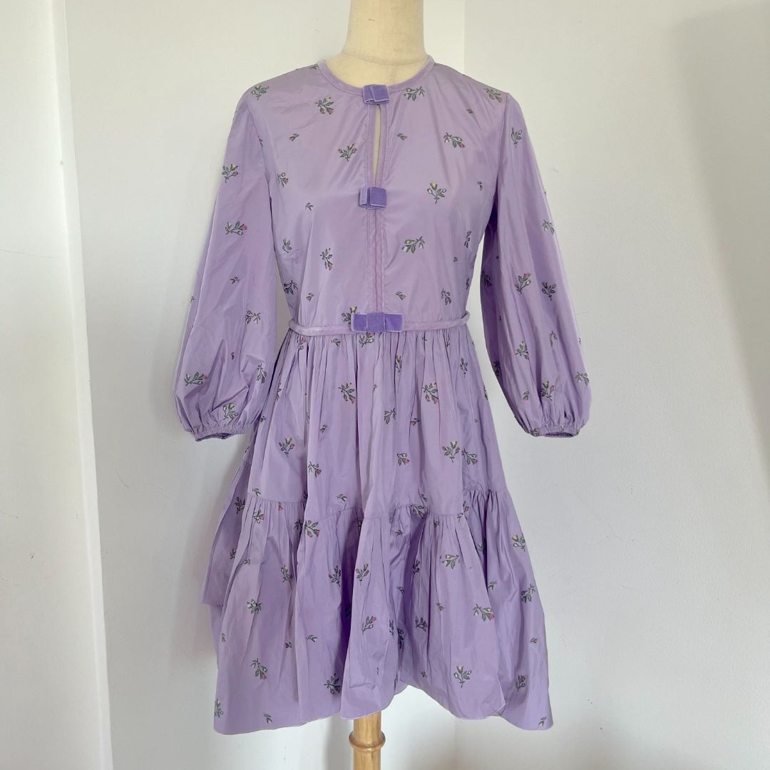 valentino purple dress Red Valentino Purple Floral Print Dress - BOPF