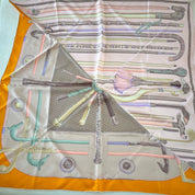 Hermès  pink / multicolor silk square scarf