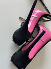Gucci Black Suede Crystal Embellished Ankle Strap Sandals, 39