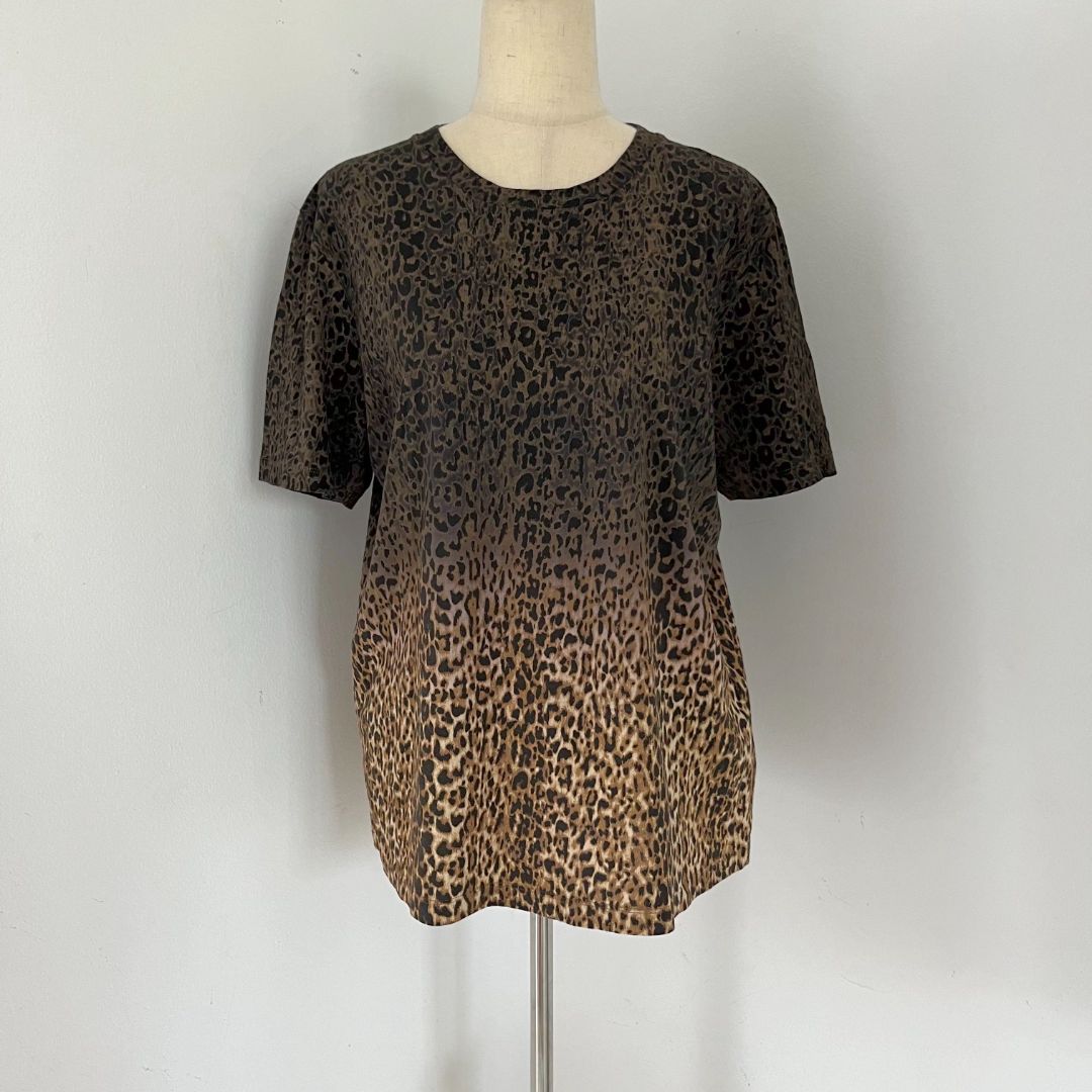 Saint Laurent ombre leopard print t shirt