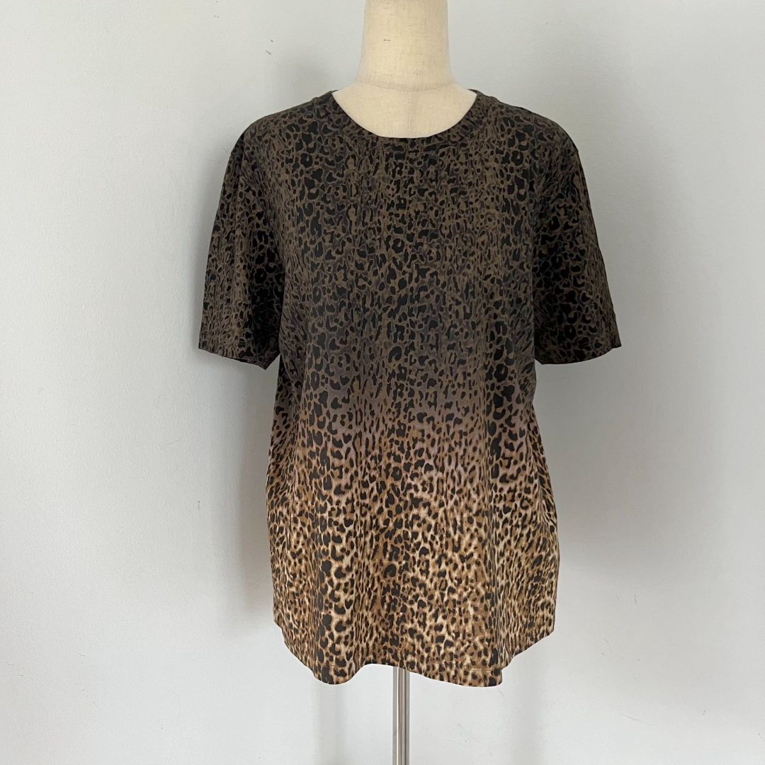 Saint Laurent ombre leopard print t shirt