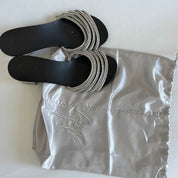 Giuseppe Zanotti silver leather with crystals open-toe sandals, 39