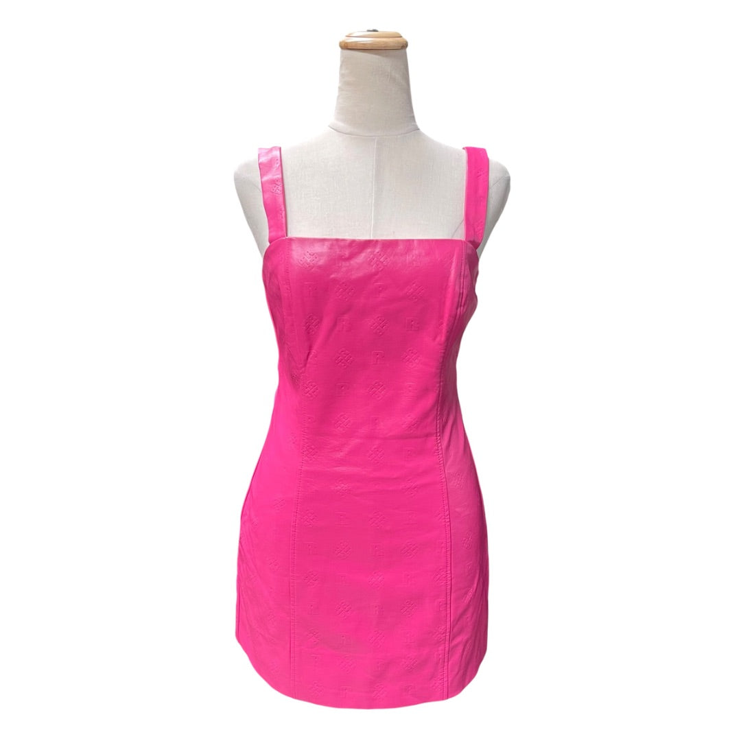Rotate Pink Faux Leather Mini Dress