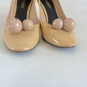 Louis Vuitton Nude Betty Patent Leather Pumps, 38.5