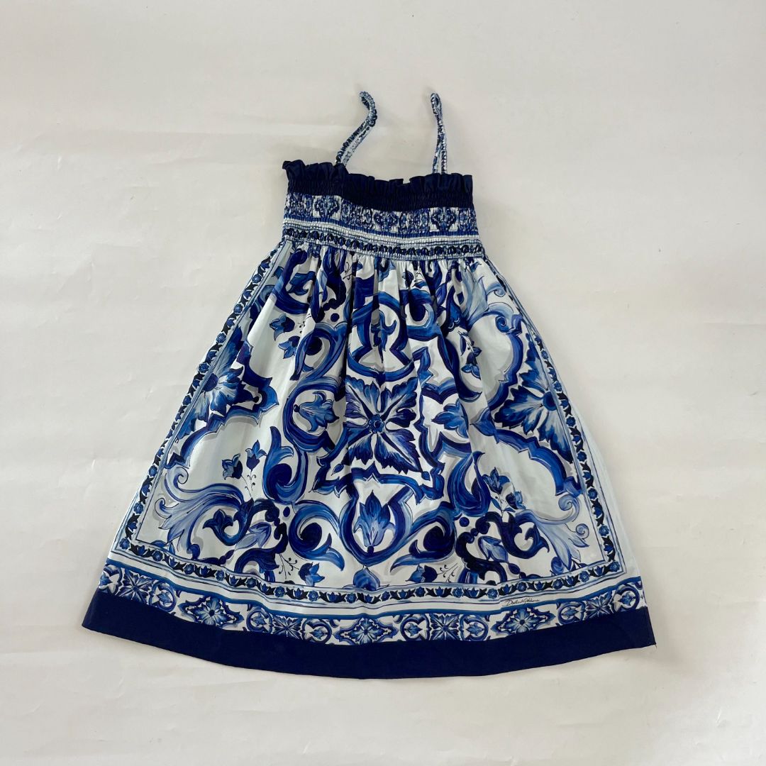 Dolce & Gabbana Majolica-print poplin mini dress, girls 7-8 years