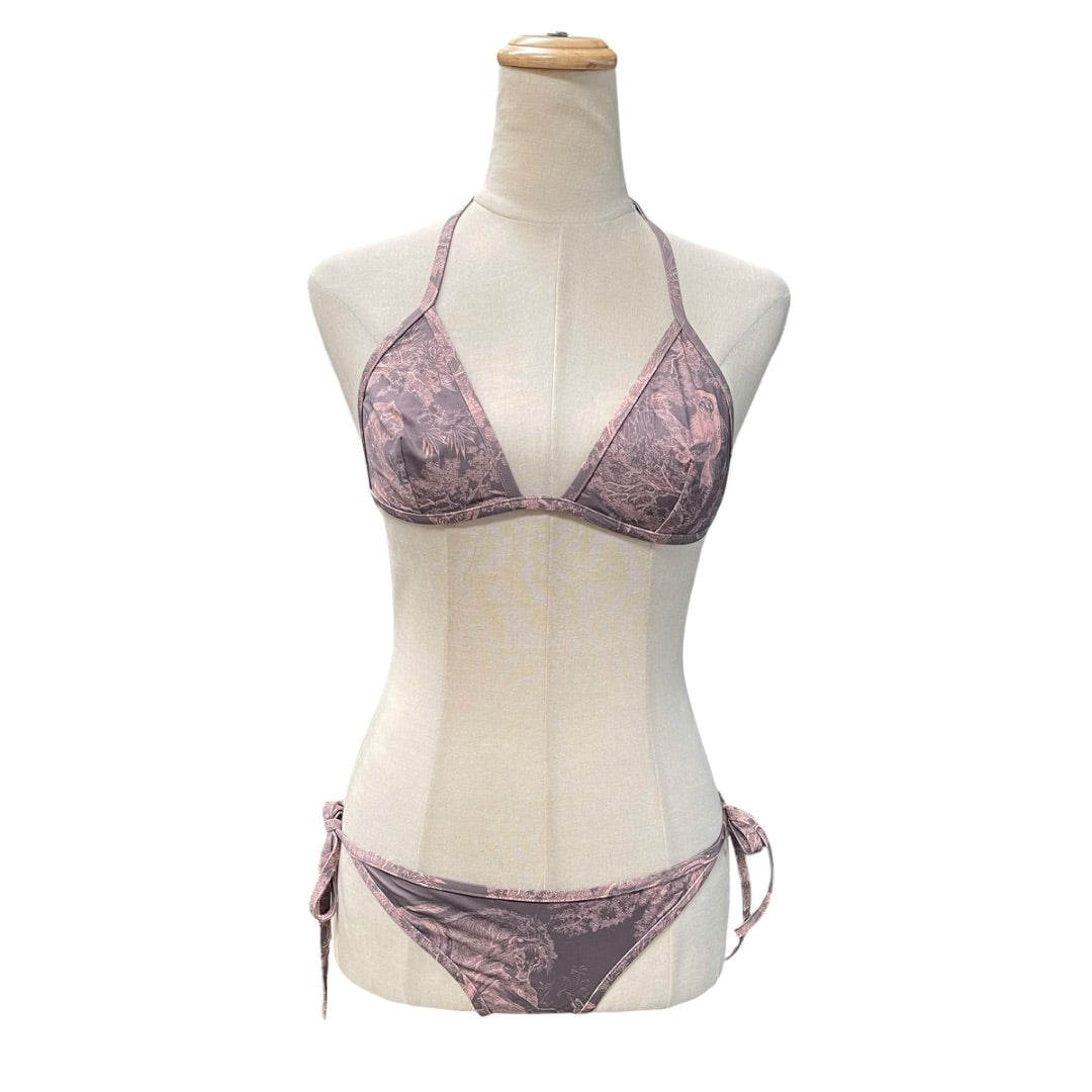 Christian Dior Dioriviera Printed Purple & Grey Swimsuit Set S
