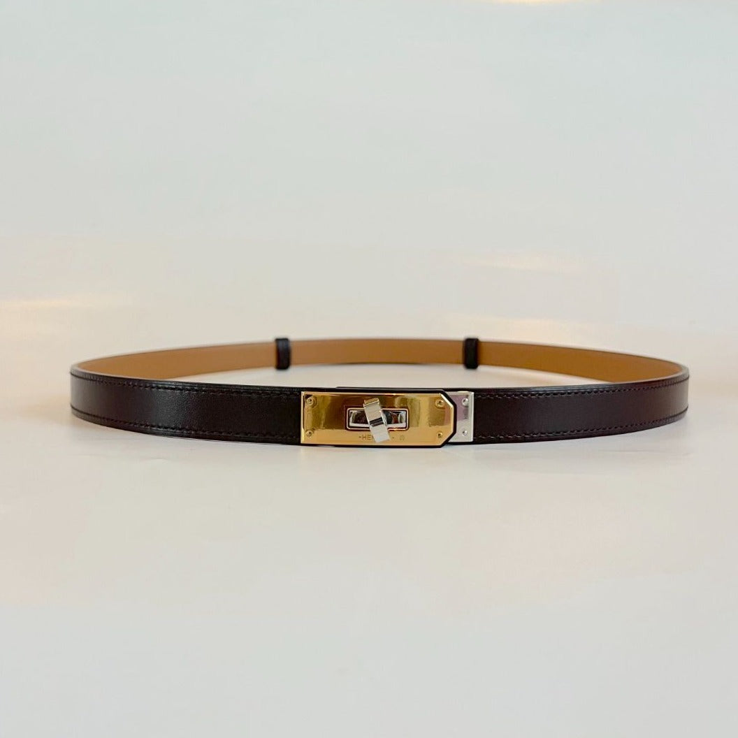 Hermès Kelly 18 Duo Belt Rouge Sellier Palladium-Plated Buckle