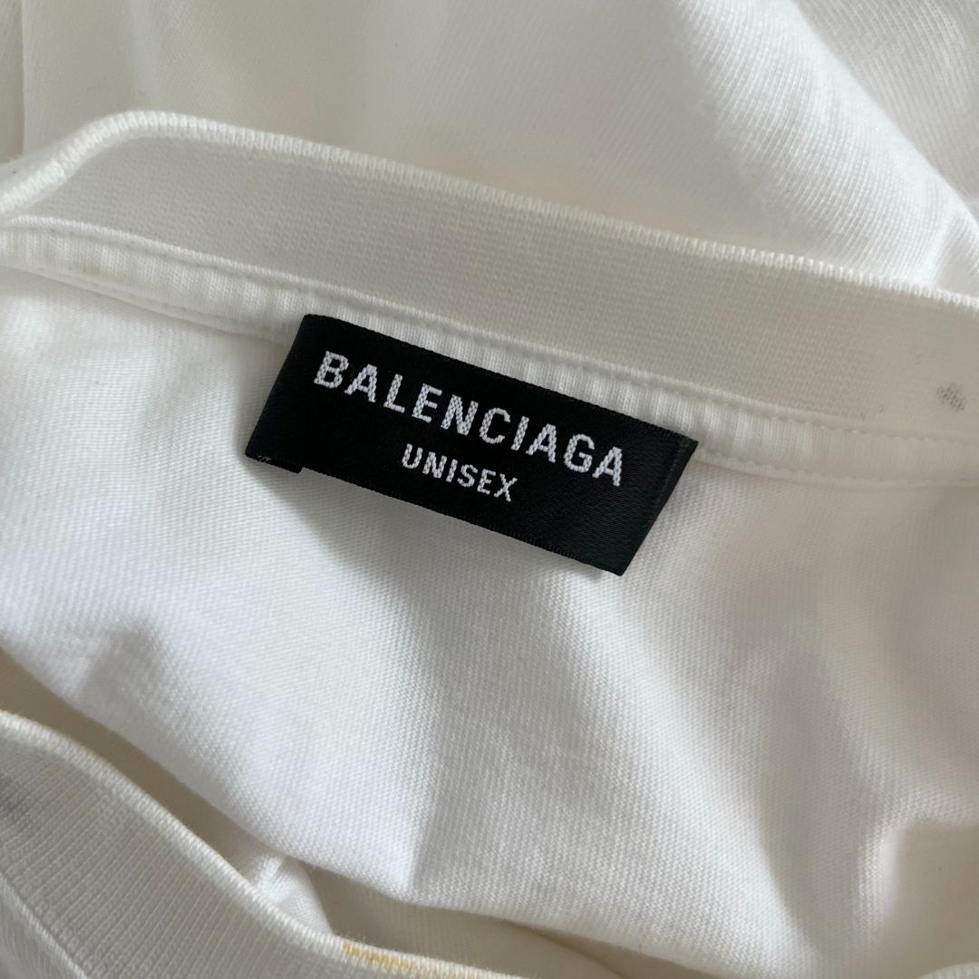 Balenciaga Paris Logo White T Shirt Unisex
