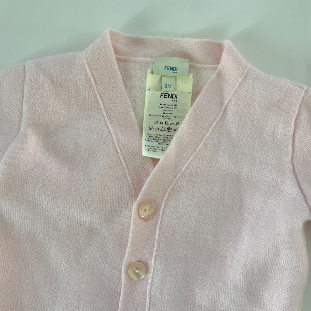 Fendi Pink Suit Wool Set for Baby, 9 Months