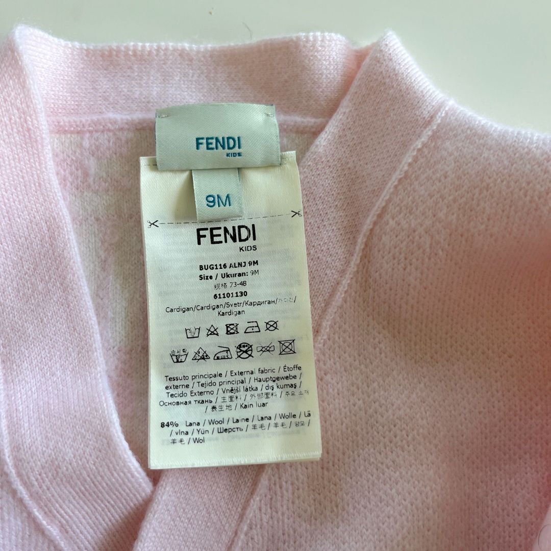 Fendi Pink Suit Wool Set for Baby, 9 Months