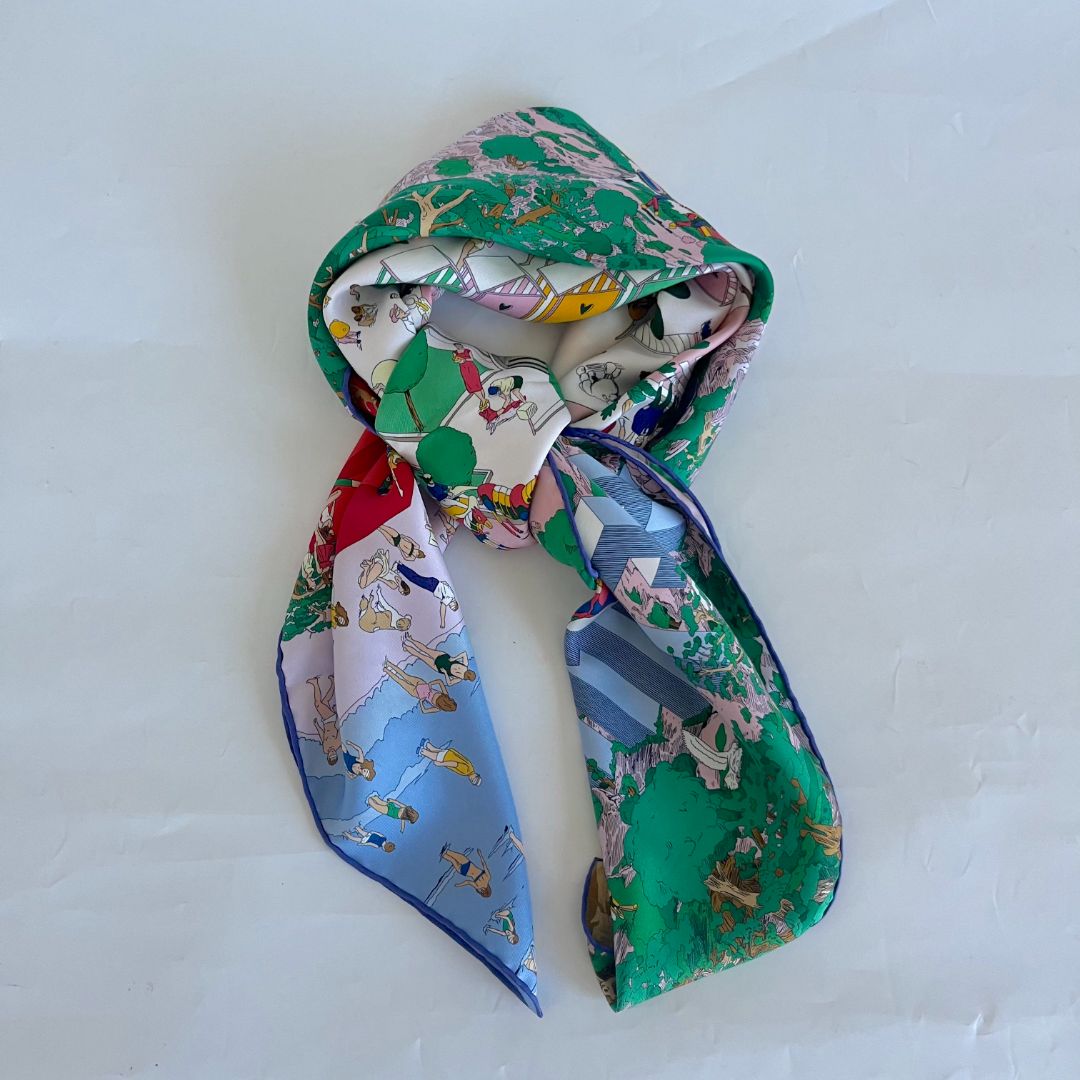 Hermès Beach Print Silk Scarf 90 x 90 cm