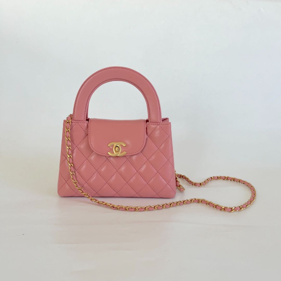 Chanel Pink Leather Kelly Shopping Bag