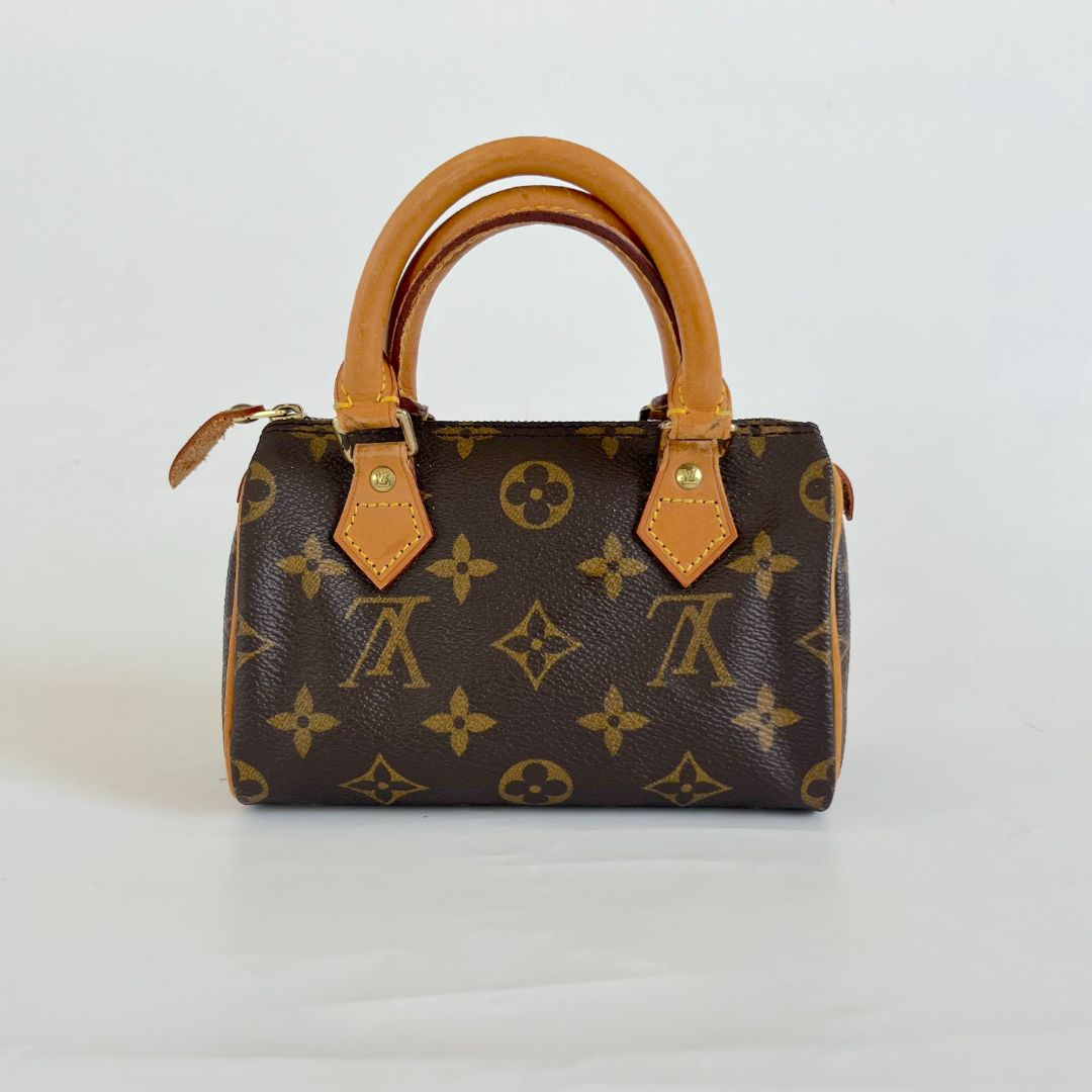 Louis Vuitton Brown Monogram Canvas Mini Speedy Shoulder Bag w