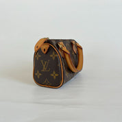 Louis Vuitton Brown Monogram Canvas Mini Speedy Shoulder Bag w Strap
