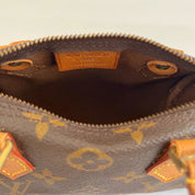Louis Vuitton Brown Monogram Canvas Mini Speedy Shoulder Bag w Strap