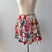 Versace Pleated Sea Print Mini Pleated Skirt