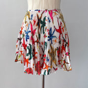Versace Pleated Sea Print Mini Pleated Skirt