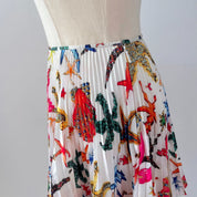 Versace Pleated Sea Print Mini Pleated Skirt