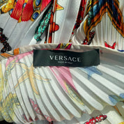 Versace Pleated Sea Print Mini Pleated Skirt