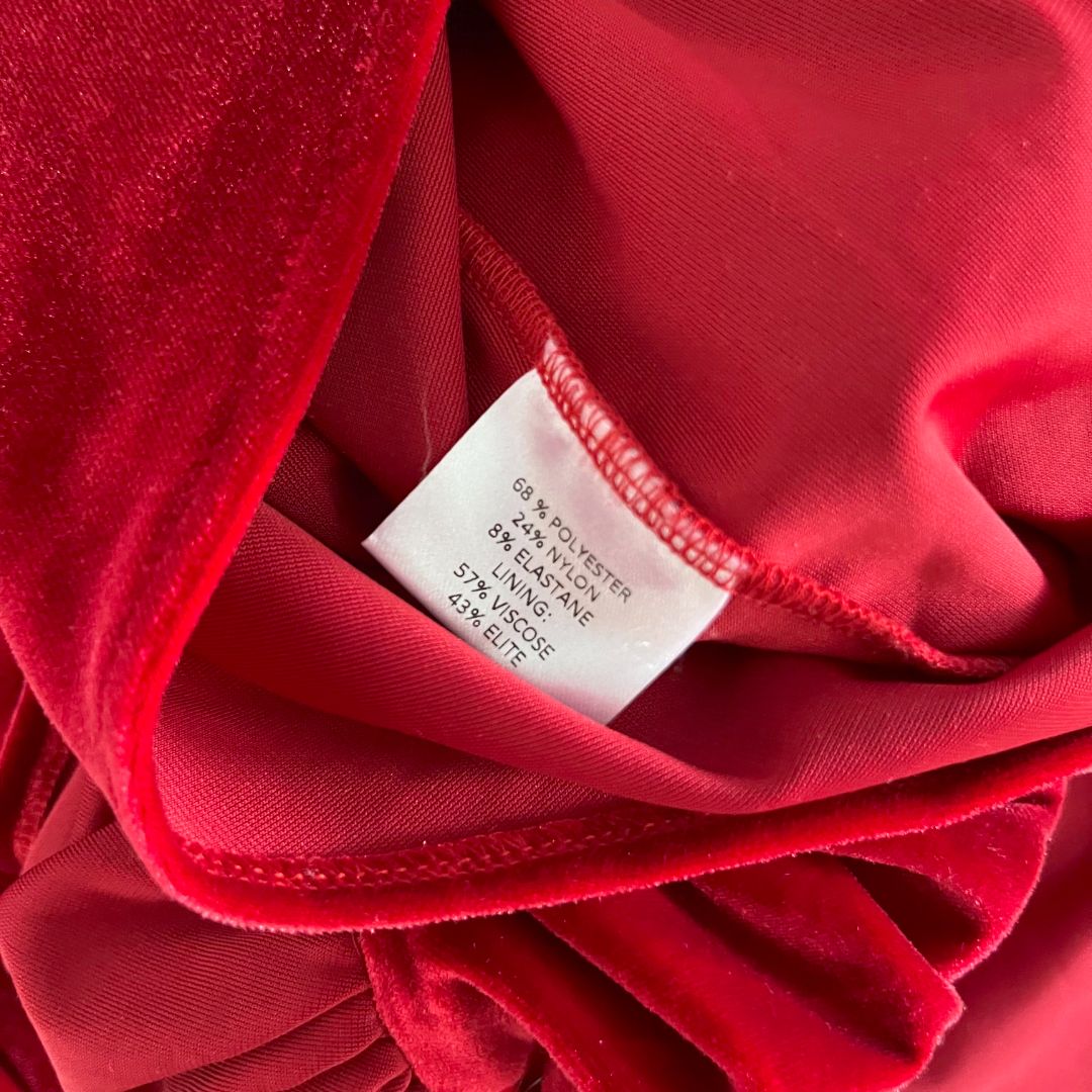 Alexandre Vauthier Red Plunge Neck Faux Wrap Mini Dress