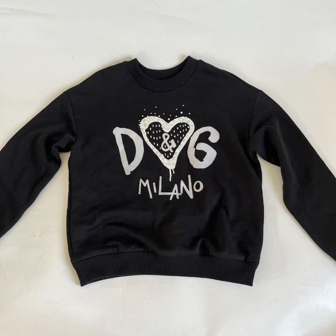Dolce & Gabbana Kids Sweater with Logo and Crystal Detail