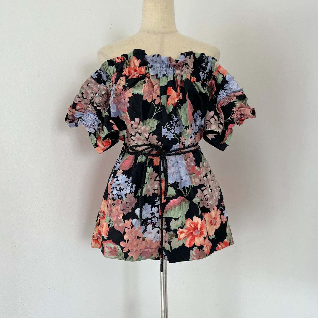Off-Shoulder Floral Playsuit main image 1