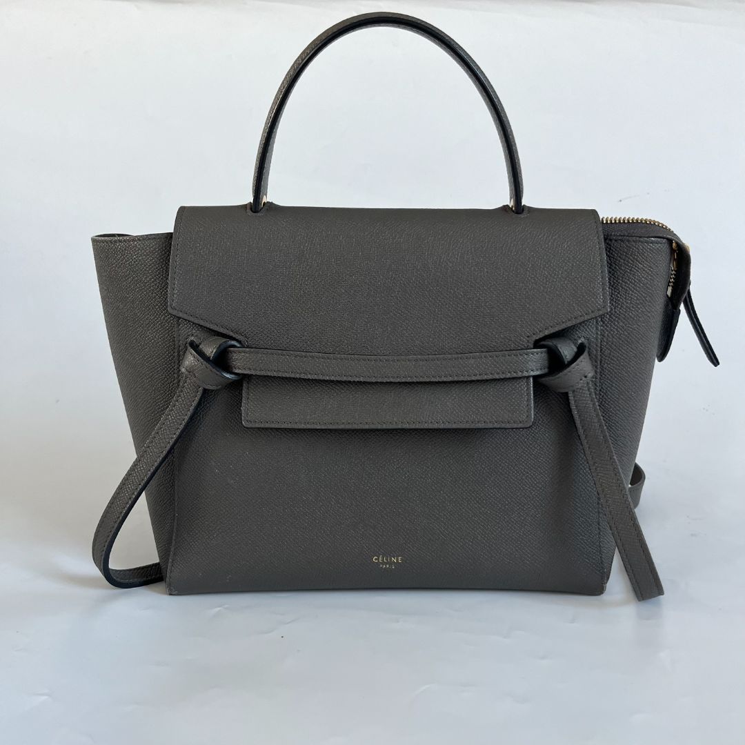 Celine Micro Grey Leather Belt Bag