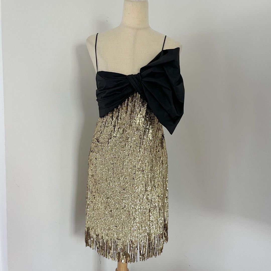 Pinko Black and Gold Sequin Dress
