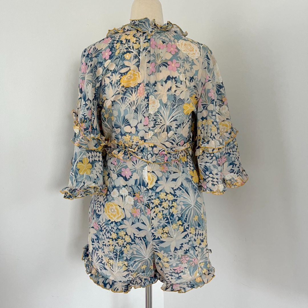 Alice McCall Blue & Yellow Floral Printed Playsuit