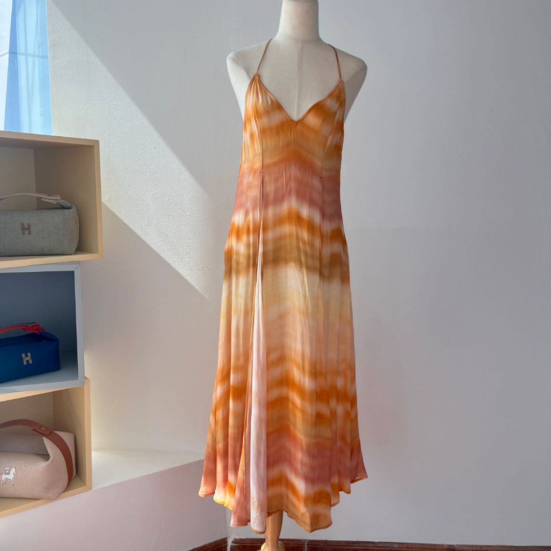 strapless open back dress Cult Gaia orange/beige maxi cover dress - BOPF