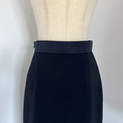 Miu Miu Black Long Wool Skirt with Bow Detail