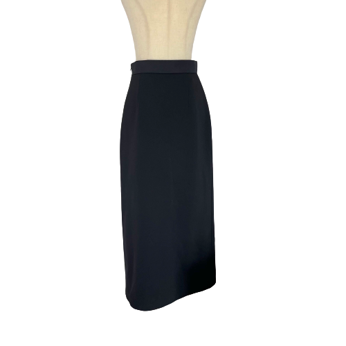 Miu Miu Black Long Wool Skirt with Bow Detail