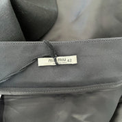Miu Miu Black Long Wool Skirt with Bow Detail