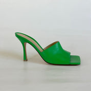 Bottega Veneta Green Square Toe Stretch Mule, 39.5