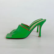 Bottega Veneta Green Square Toe Stretch Mule, 39.5
